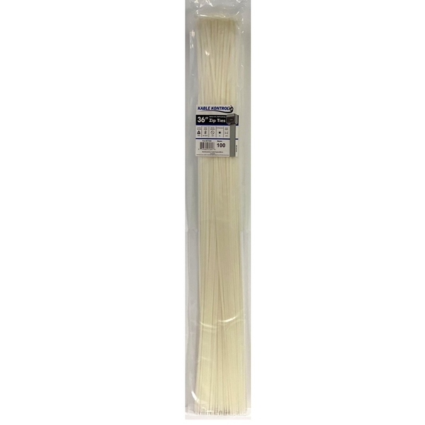 Kable Kontrol Kable Kontrol® Clear Zip Ties - 36" Inch Long - Natural Nylon - 50 Lbs Tensile Strength - 100 pc Pack CT289